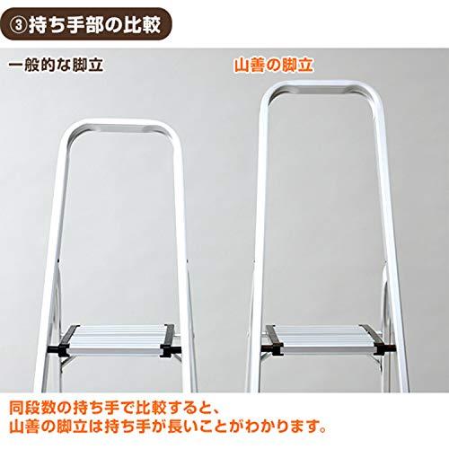 山善 脚立 5段 幅48×奥行103.5×高さ166cm 耐荷重100kg 折りたたみ