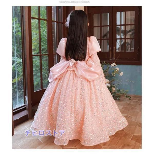 ピアノ発表会 ドレス 中学生 ワンピース 女の子 キッズドレス 子供服 ロング丈 アンティーク ガール 子供ドレス 袖付き 袖あり_2