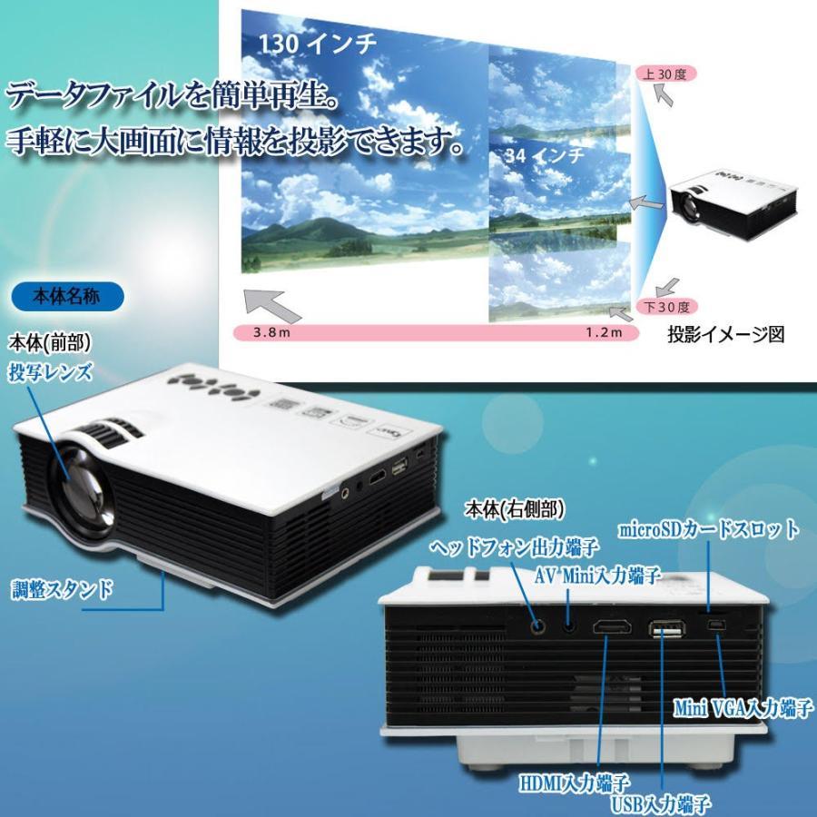 LEDプロジェクター 高性能 多機能 HDMI対応 ホームプロジェクター FF