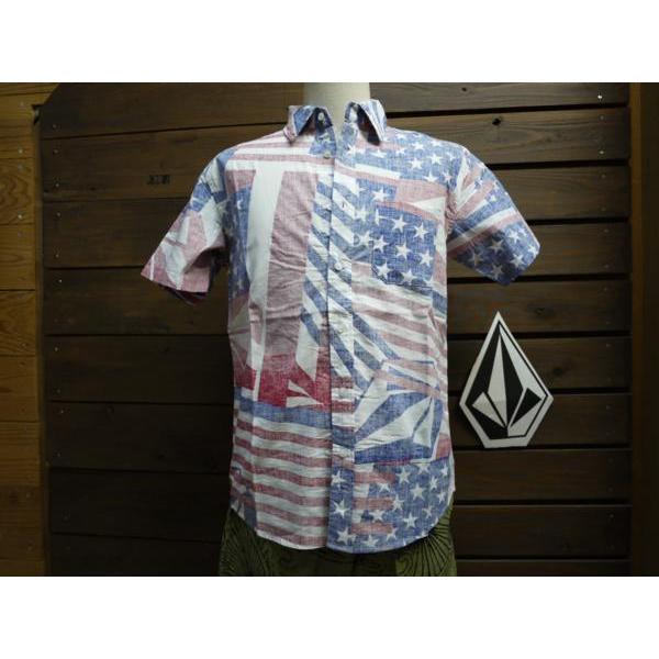 ボルコム【VOLCOM】FLAG 半袖ボタン　シャツ Mサイズ色WHT | VOLCOM