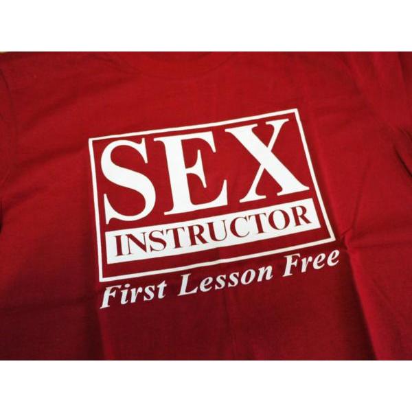 No5【お笑いTシャツ】SEX INSTRUCTOR セックスインストラクター　Mサイズ色赤★ |  | 01