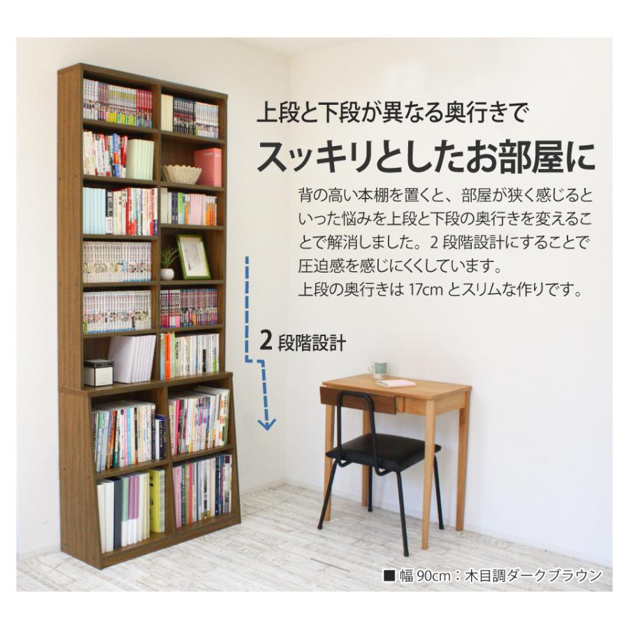 ロング書棚 幅60cm 本棚 薄型 幅60 奥行17 奥行き29.5 高さ215 8段