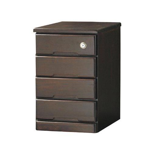 木製小物入れ 4段 鍵付き 小物収納 完成品 : 収納家具のイー・ユニット