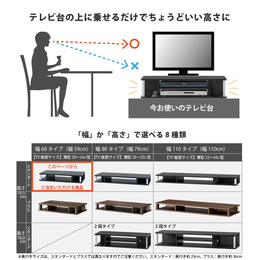 ちょい足しラック60 テレビ台 高さ調節 幅60cm 高さ10cm 26型テレビ対応 テレビボード |  | 02