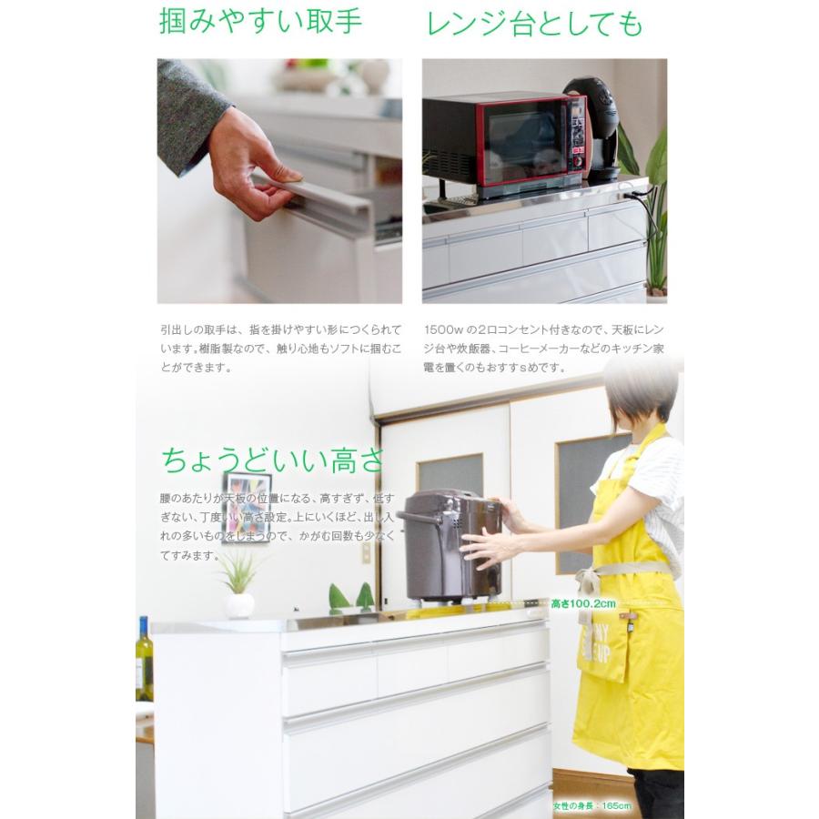 ステンレスキッチンカウンター ステンレス天板の頑丈 食器棚 ロー