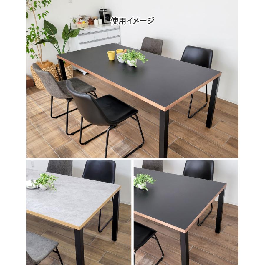【夢麻呂☆】(引き取り限定)グレーメラミン製ダイニングテーブル5点セット メラミン天板のダイニングセット 5点セット 幅150cm アイアン脚C 4本脚