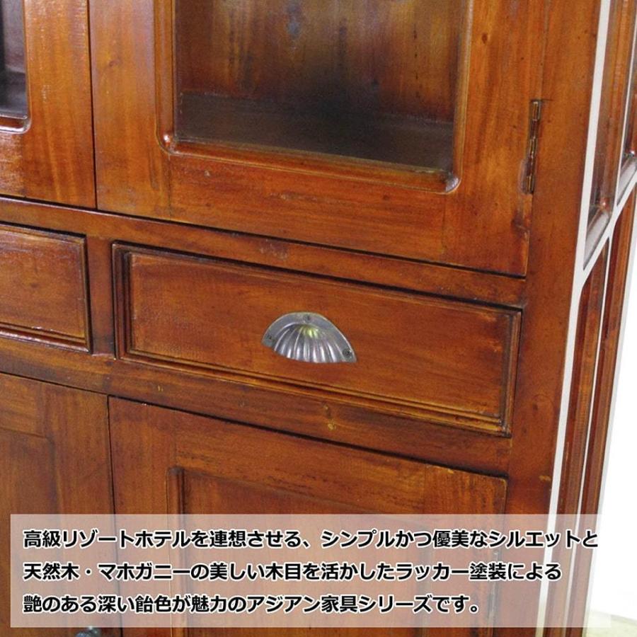 高級♦️アジアン アンティーク キャビネット♦️幸運や金運を呼び込む 象 馬♦️送料込 アジアン家具 ハイキャビネット 幅75cm 奥行き38cm 高さ130cm ガラス扉