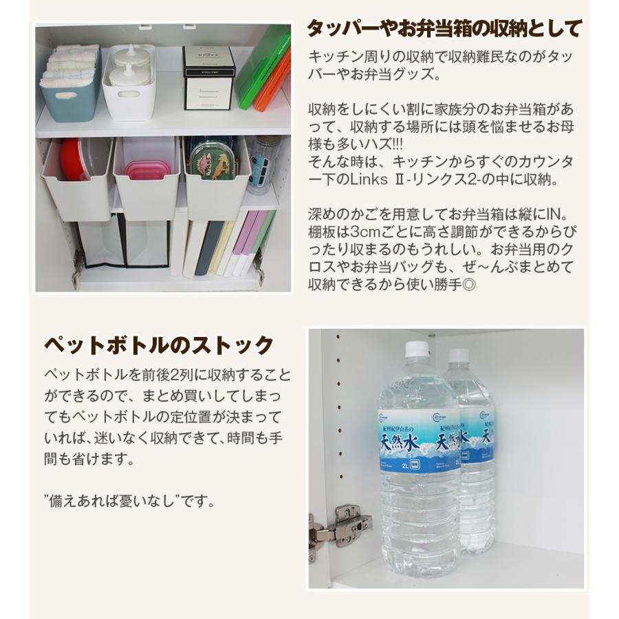 お子様のいる家庭でも安心して使えるカウンター下収納 食器棚 ロータイプ Links リンクス2 フルフラットバージョン 90D 90幅 奥行30cm 扉タイプ 薄型 日本製｜2e-unit｜14