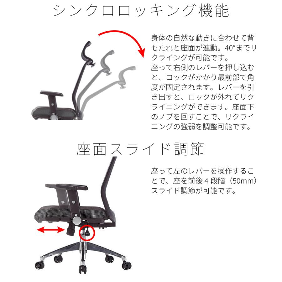 KOIZUMI コイズミ オフィスチェア OAチェア メッシュ リクライニング アームレスト ハイバック 一人暮らし ヘッドレスト 上着掛け ランバーサポートの画像