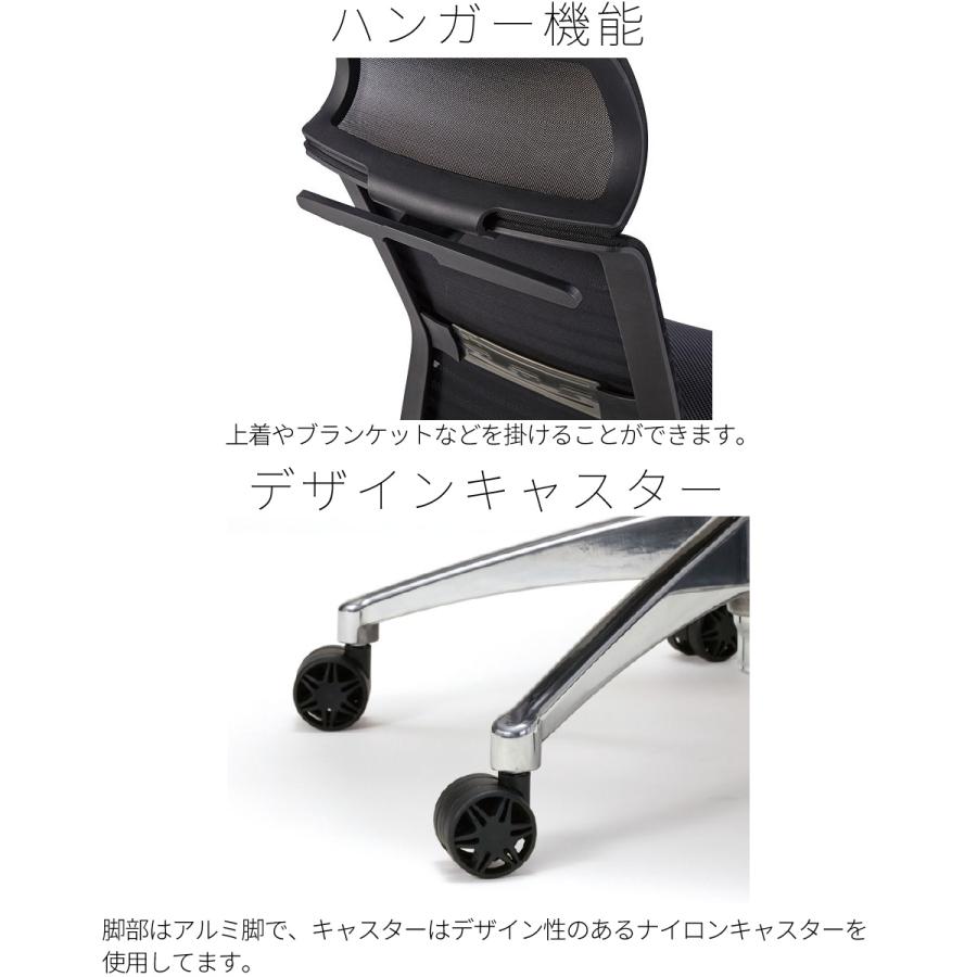 KOIZUMI コイズミ オフィスチェア OAチェア メッシュ リクライニング アームレスト ハイバック 一人暮らし ヘッドレスト 上着掛け ランバーサポートの画像