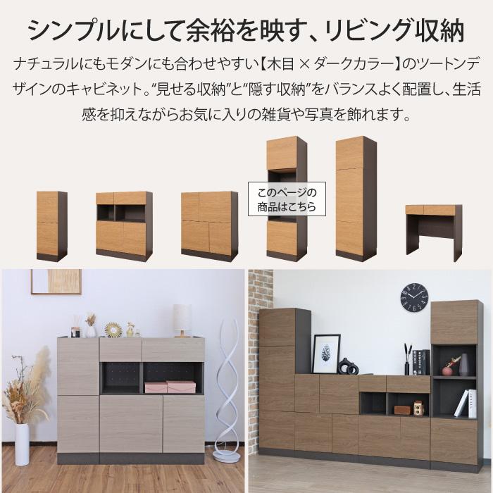 キャビネット 幅45cm ハイタイプ 収納棚 オープン収納 扉付き リビング