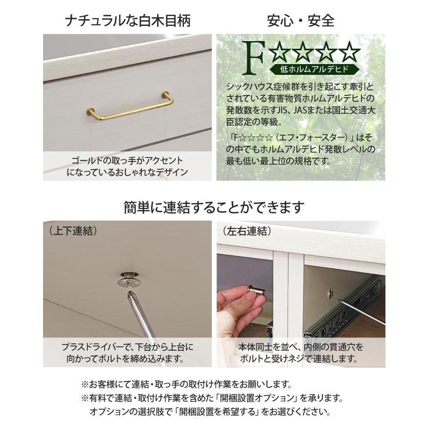キッチンカウンター 幅120 完成品 120センチ 食器棚 ロータイプ 引き出し ゴミ箱上 収納棚 ステンレス天板 開き戸 キッチン収納 EUブランド planche プランシェ_11