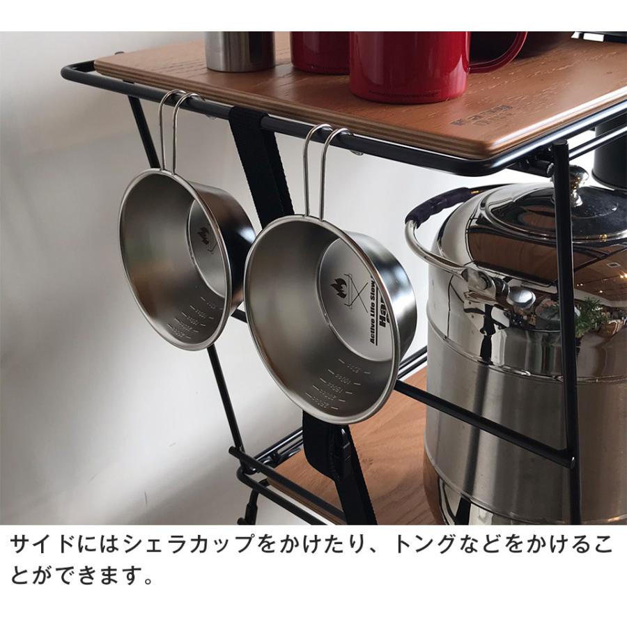 キャンプテーブル 折りたたみ キッチン アウトドア キッチンテーブル キッチンラック ツーバーナー設置可能  Crank Cooking Table HangOut CRK-CT90｜2e-unit｜05