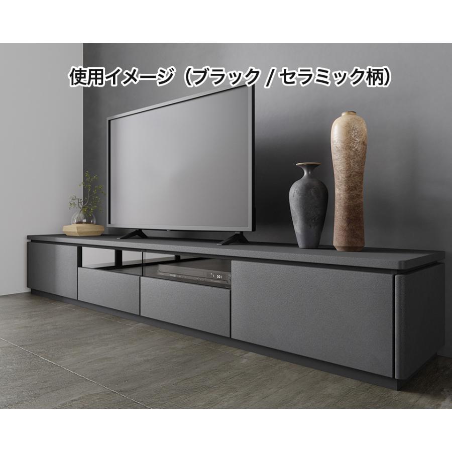 幅180 テレビボード テレビ台 セラミック柄 石目柄 TV転倒防止機能付き リビングボード ローボード フルオープンレール コンセント付き ホワイト ブラック_4