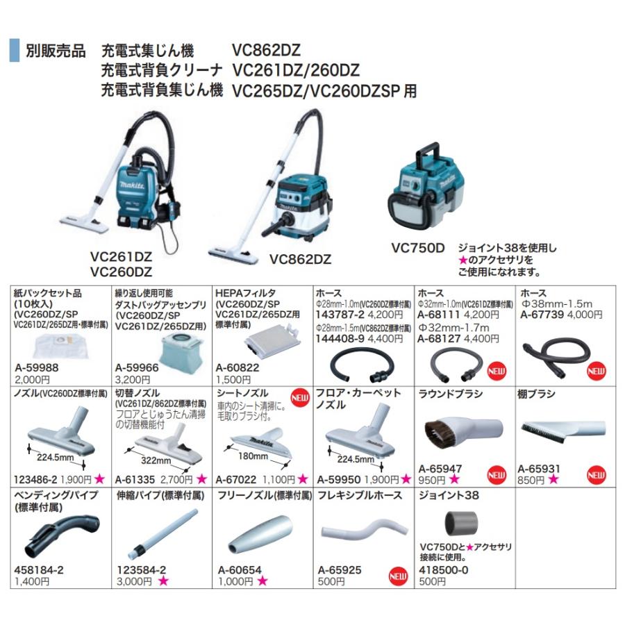 マキタ（makita） 集じん機用 ノズル 123486-2 VC862DZ/VC260DZ専用