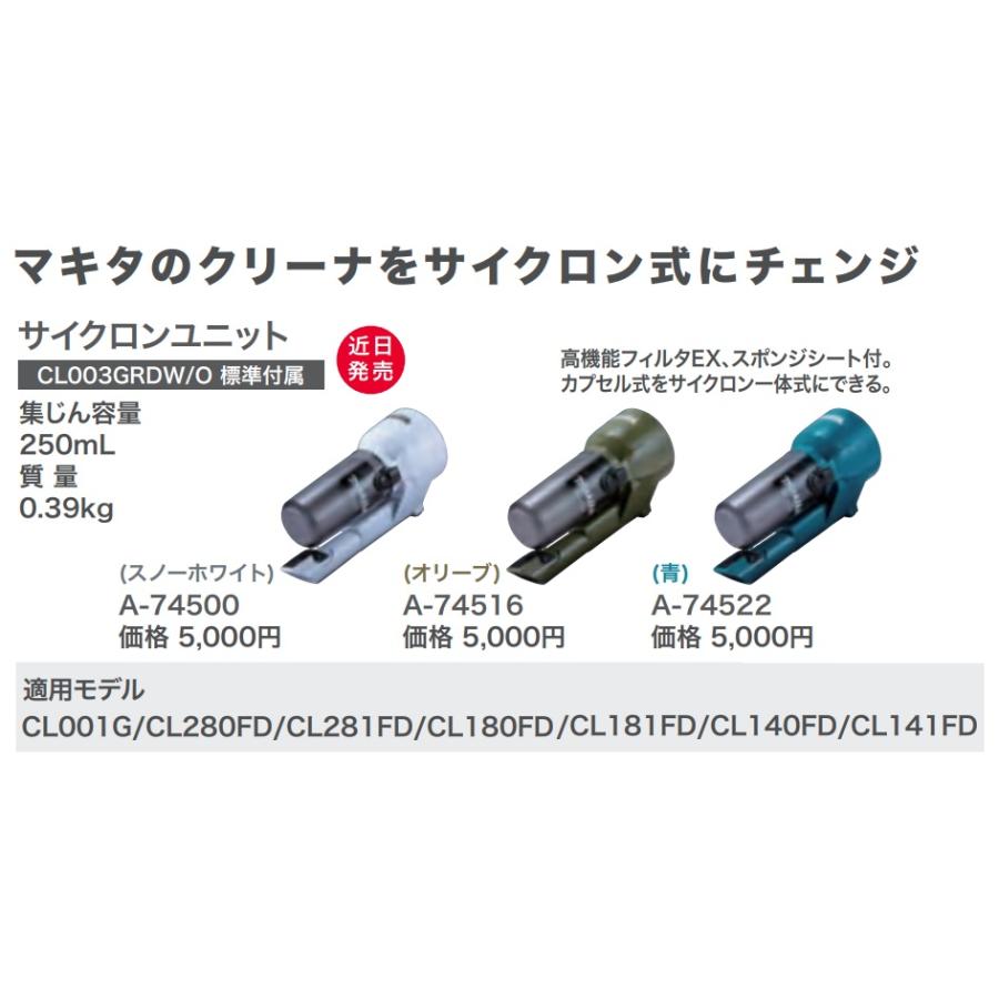 マキタ（makita） サイクロンユニット A-74500 スノーホワイト 集じん