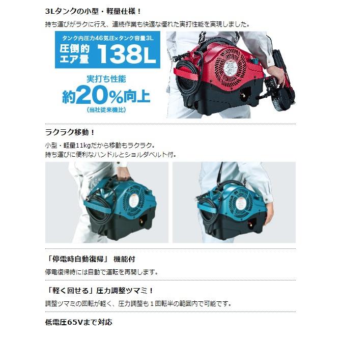 マキタ（makita） 内装エアコンプレッサ AC460S 青 一般圧/高圧対応