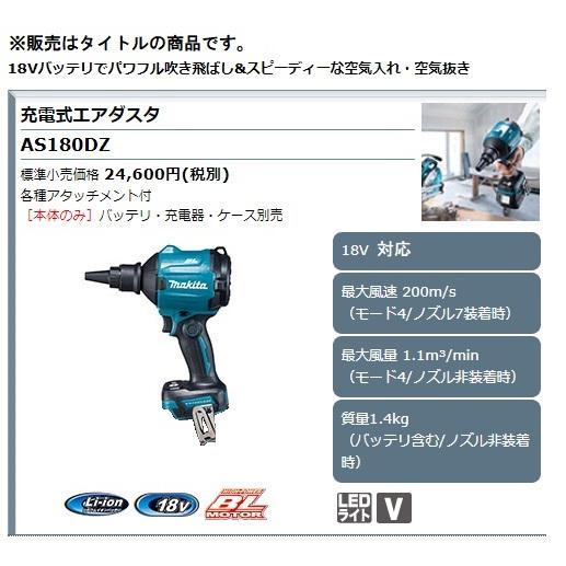 在庫 マキタ 充電式エアダスタ AS180DZ 本体+各種アタッチメント付 18V  