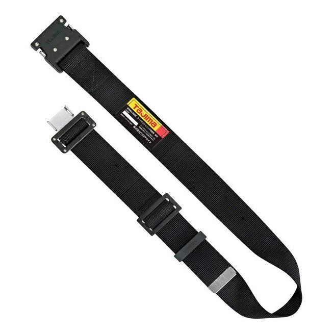 タジマ 胴ベルト アルミワンタッチ黒バックル BWBL145-BK 黒 サイズL