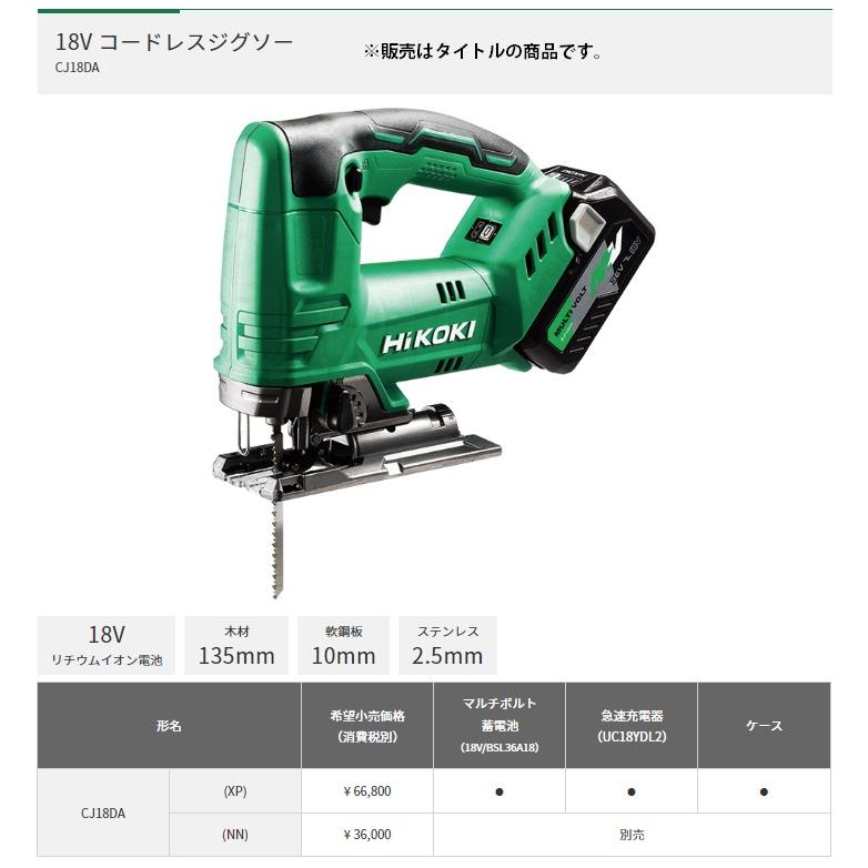 HiKOKI コードレスジグソー CJ18DA(NN) 本体のみ マルチボルト HiKOKI コードレスジグソー CJ18DA(NN) 本体のみ マルチボルト