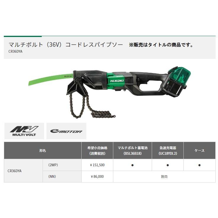 HiKOKI ハイコーキ パイプソー CR36DYA 未使用品 フルセット バッテリ