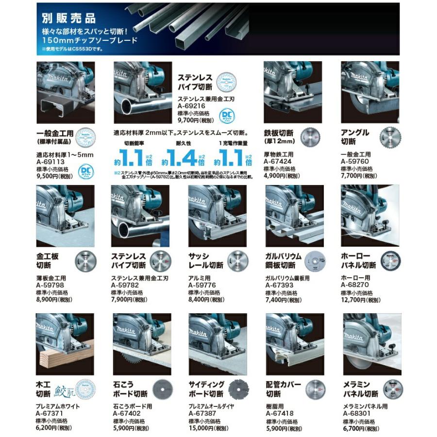 マキタ (マキタ) 150mm充電式チップソーカッタ CS551DZS 本体 マキタ (マキタ) 150mm充電式チップソーカッタ CS551DZS 本体