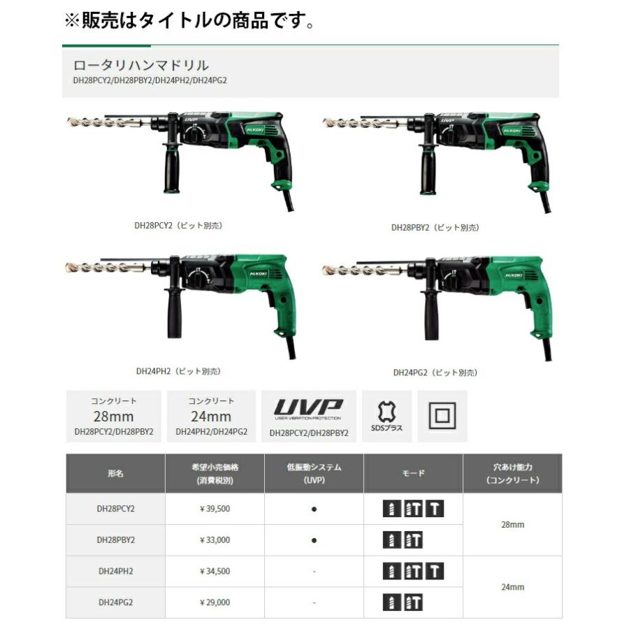 HiKOKI（ハイコーキ） ロータリハンマドリル DH28PCY2 ケース付 低振動