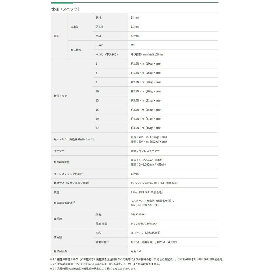 特価 HiKOKI コードレスドライバドリル DS18DE(2XPZ) 18V対応 日立 ハイコーキ｜2kanajin｜04