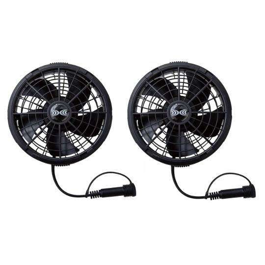 空調服 TM FA24112K90 ワンタッチファン(2個) 7.2V 防水 ブラック 