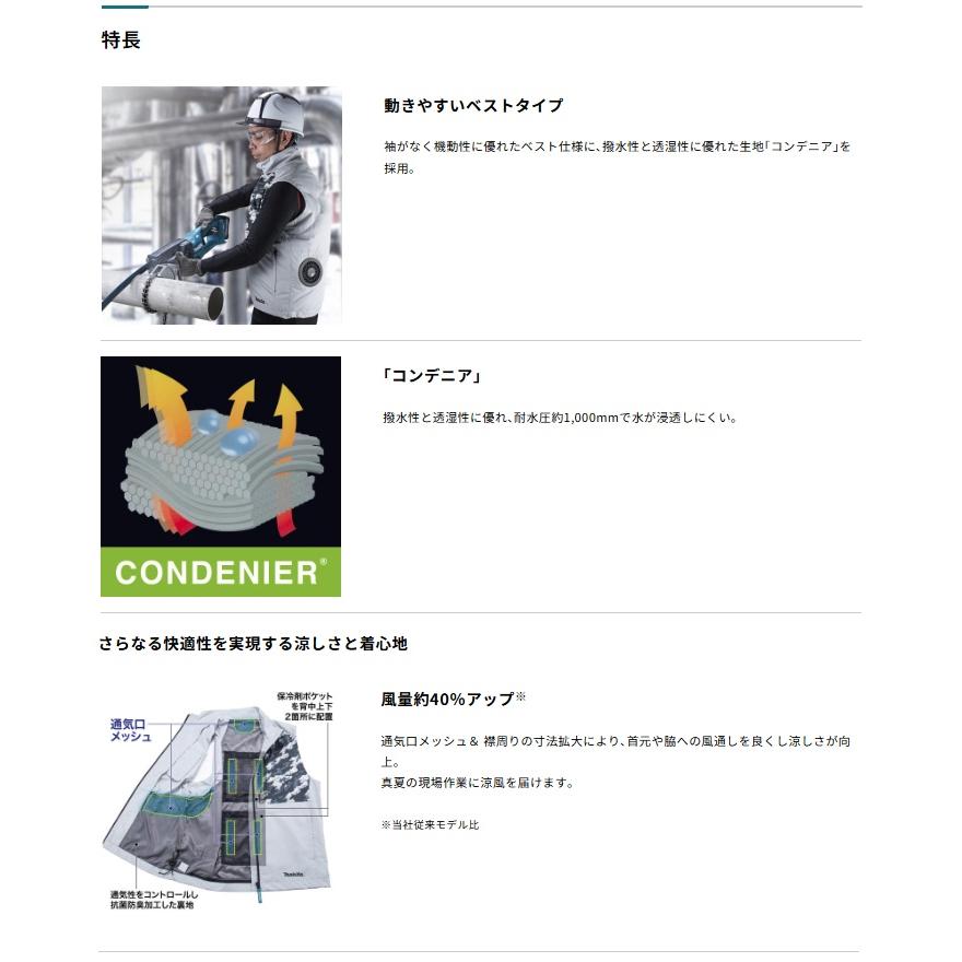マキタ（makita） FV220DZLLO 充電式ファンベスト オリーブ サイズ LL
