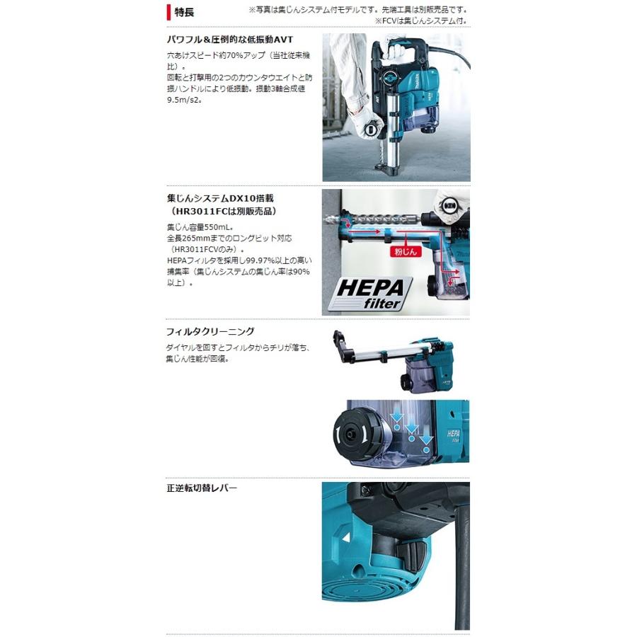 マキタ) 30mm ハンマドリル HR3011FC SDSマックスシャンク 集じんシステム・ビット別売 makita :HR3011FC:カナジン 2号店 - 通販 - マキタ) 30mm ハンマドリル HR3011FC SDSマックスシャンク 集じんシステム・ビット別売 makita :HR3011FC:カナジン 2号店 - 通販 -