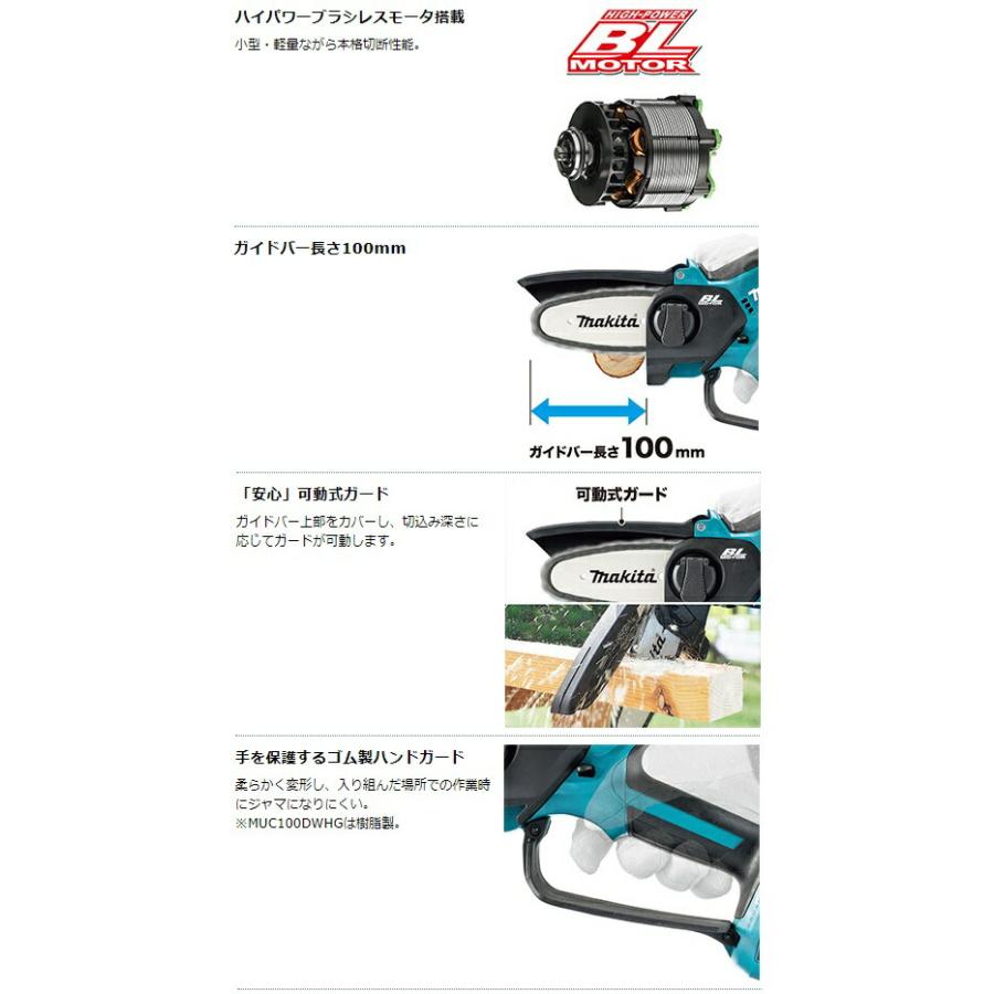 マキタ 充電式ハンディソー MUC100D 本体のみ MUC100DWHGをバラ マキタ 充電式ハンディソー MUC100D 本体のみ MUC100DWHGをバラ