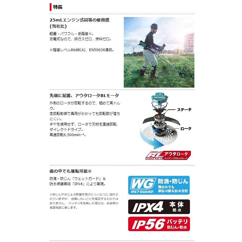 個人宅不可　マキタ　40Vmax充電式草刈機　makita　MUR003GRM　ループハンドル　急速充電器DC40RA付　草刈刃φ255mm　40Vmax対応　バッテリBL4040　大型製品