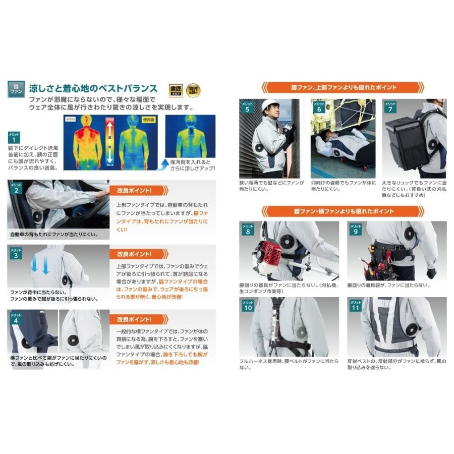 NSP NC-1153 ネイビー 脇ファン ベスト 前後フルハーネス対応 服地のみ