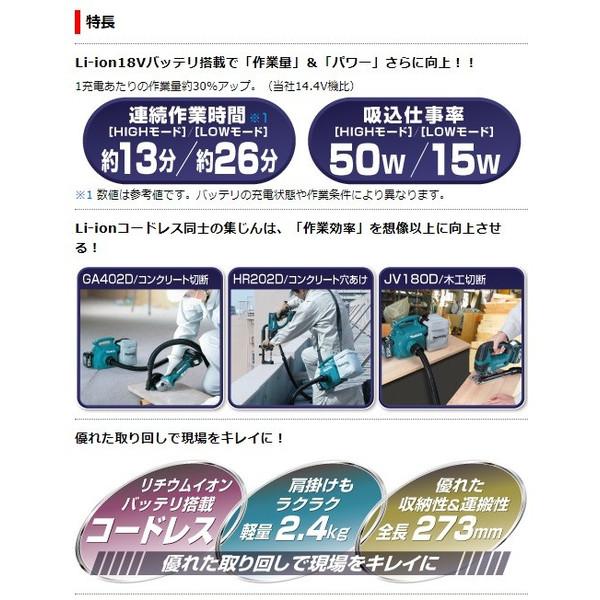 マキタ（makita） 充電式小型集じん機 VC350DZ 本体+ホース+フロント