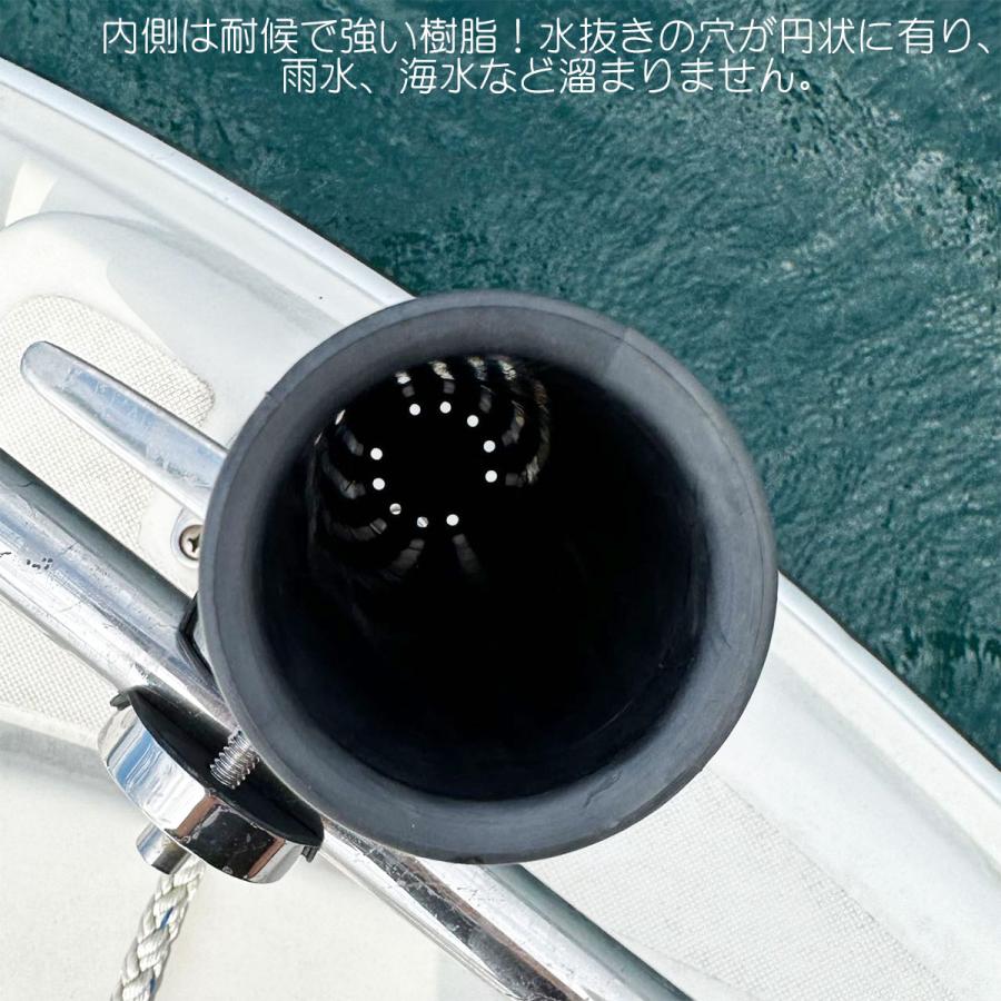 ロッドホルダー 船 ステンレス 18mm から 26mm のパイプに 固定 竿置き クランプオン 船舶 竿掛け ボート 360度 |  | 06