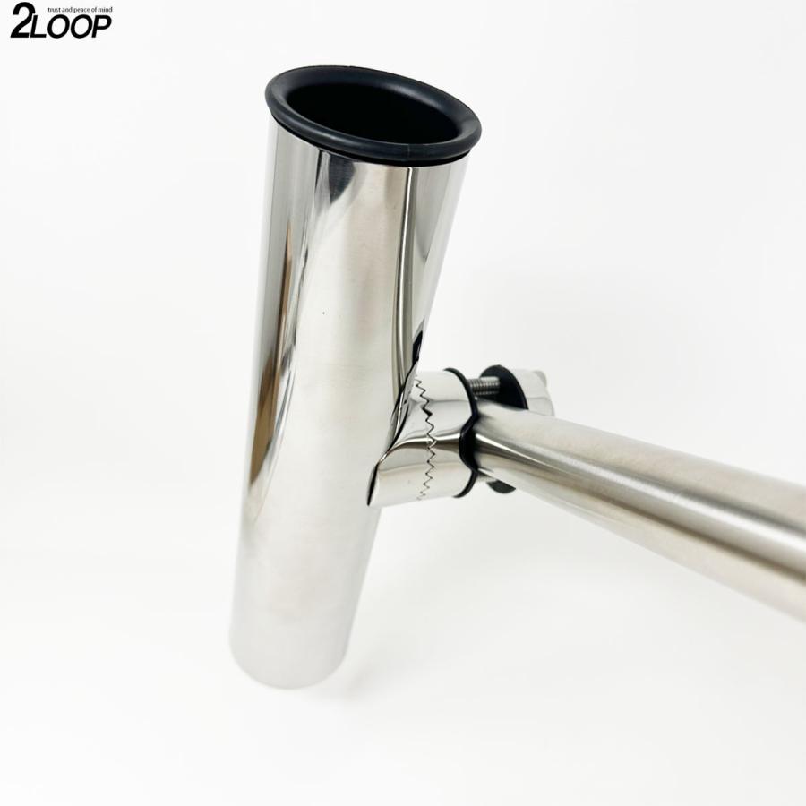 ロッドホルダー 船 ステンレス 18mm から 26mm のパイプに 固定 竿置き クランプオン 船舶 竿掛け ボート 360度 |  | 08