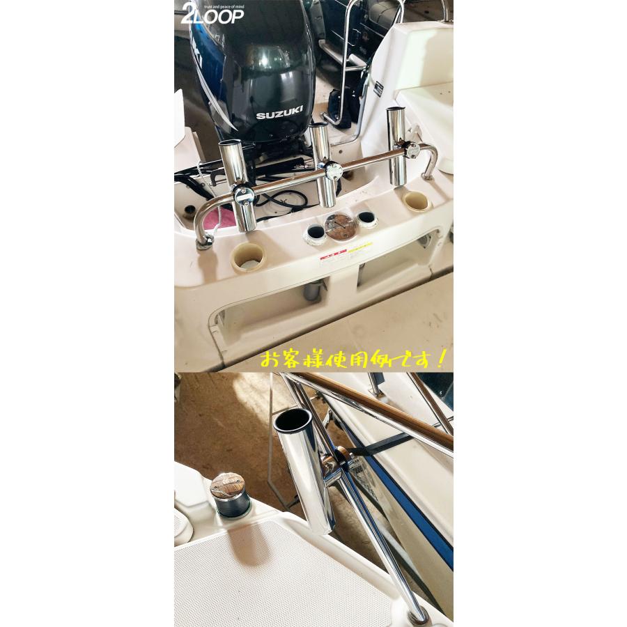 ロッドホルダー 船 ステンレス 25mm から 33mm のパイプに 固定 竿置き クランプオン 船舶 竿掛け ボート 360度 |  | 11