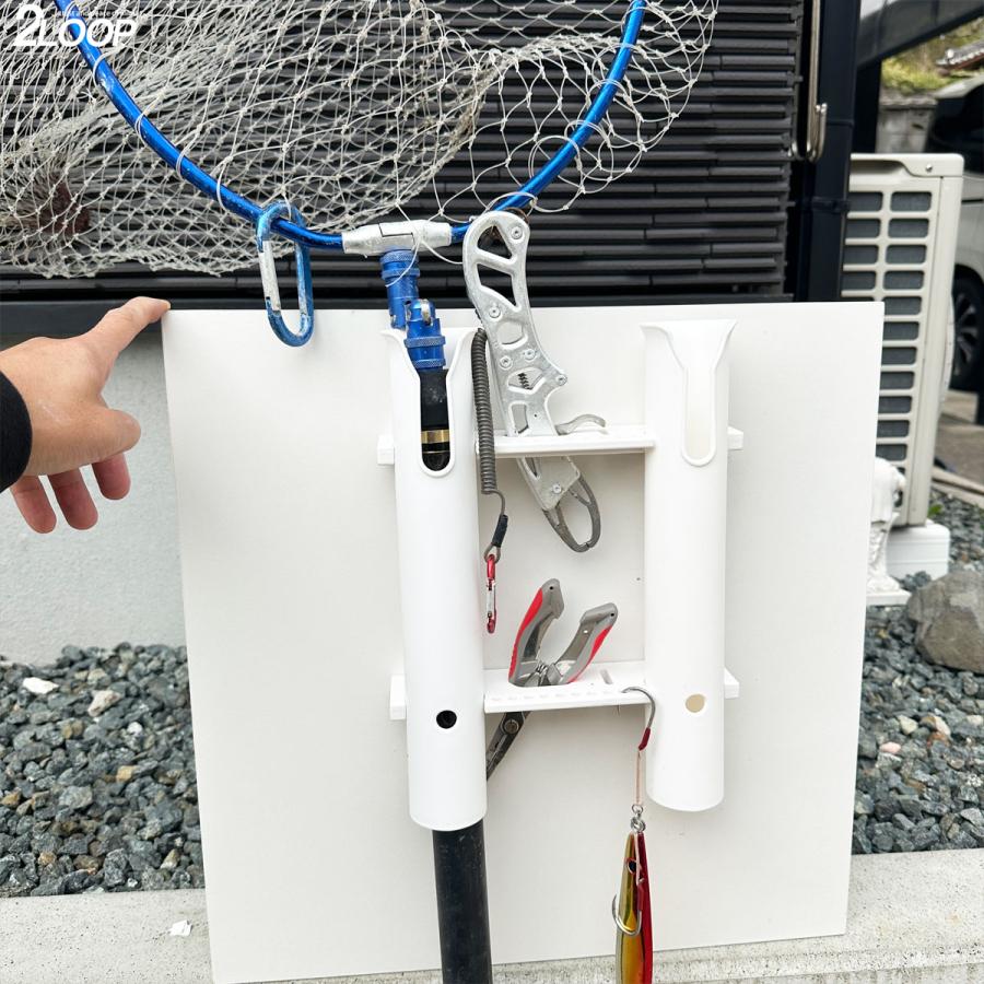 ロッドホルダー 船 2連 耐候 樹脂 白 ネジ固定 ビス ナット付属 船釣り フィッシング 釣り ボート ボート用品 |  | 05