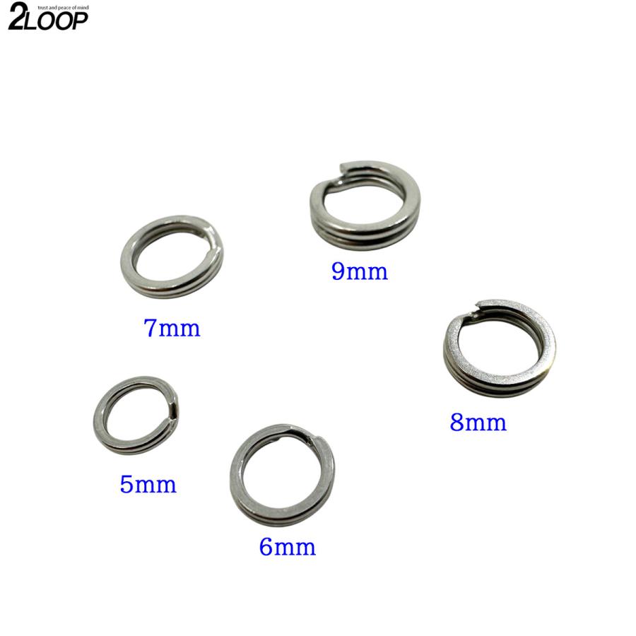平打ち仕上がりで強い スプリットリング ステンレスで錆びに強い 5サイズ ×40 200個セット ケース付き 5mm 6mm 7mm 8mm 9mm |  | 02