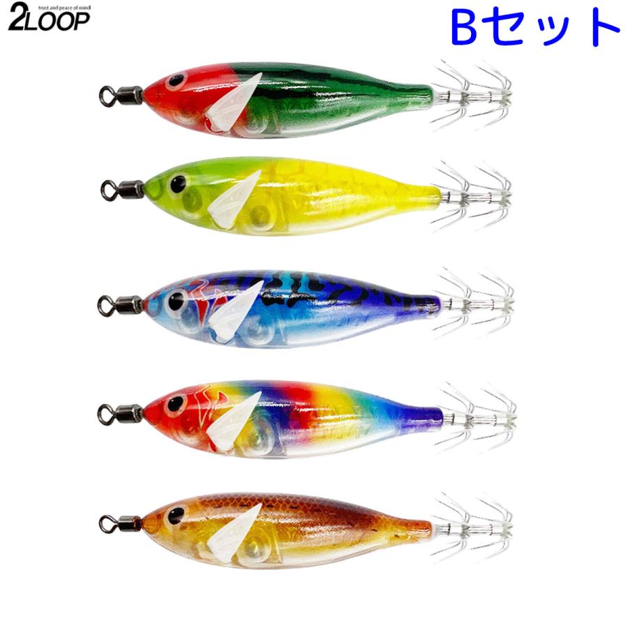 スッテ 5カラースケルトンボディ ラトル グロー 8センチ5.7g 5点セット セット選択 ハードボディ イカ釣り イカメタル オモリグ 浮きスッテ 釣り エギング |  | 02