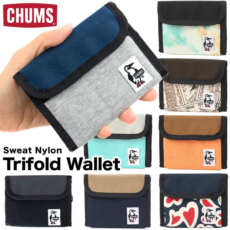 CHUMS チャムス 財布 トリフォルド ウォレット Trifold Wallet Sweat Nylon スウェットナイロン