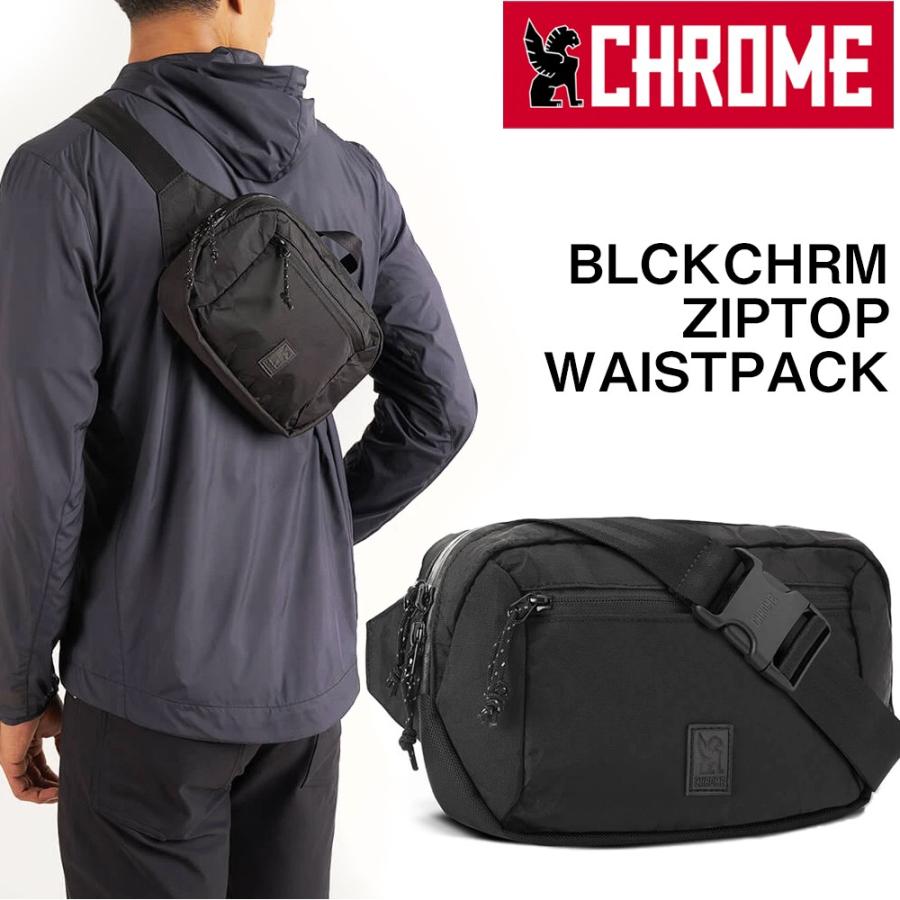 最新最全の ショルダーバッグ CHROME クローム 超安い BLCKCHRM ZIPTOP ウエストバッグ ブラックカラム WAISTPACK BG288 ジップトップ