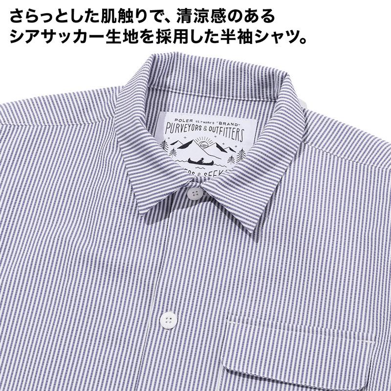 POLeR セール ポーラー SEERSUCKER S/S SHIRT シアサッカー ショート 