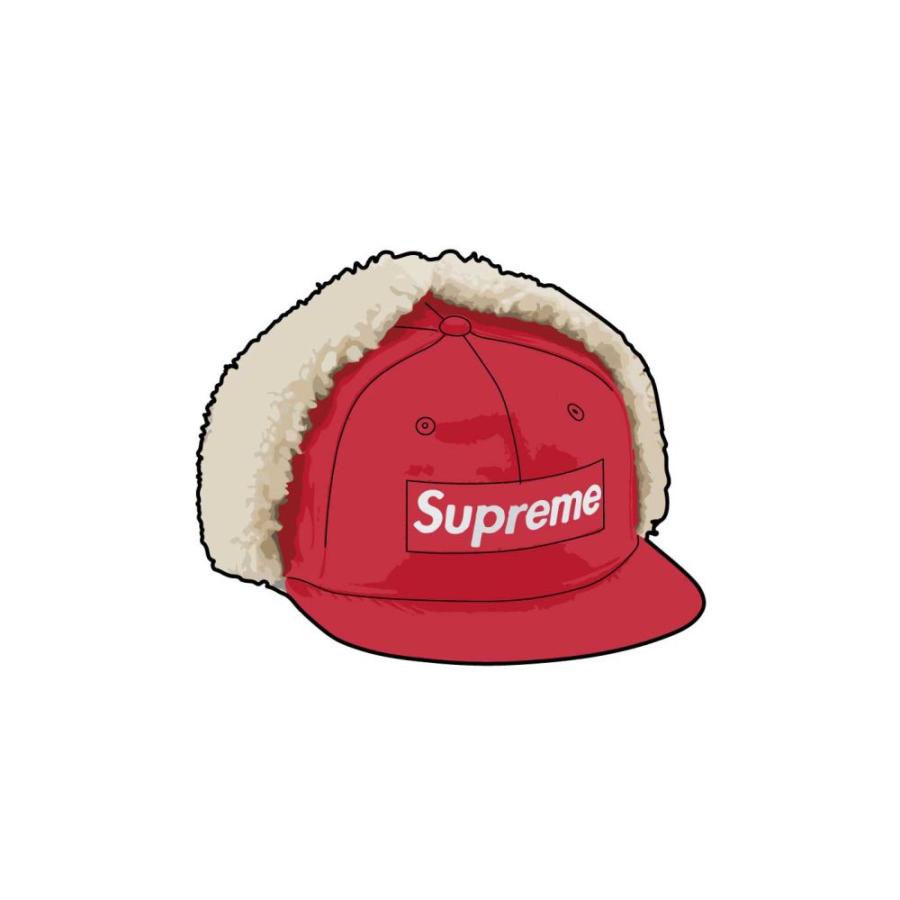 Supreme Leather Earflap Box Logo New Era Red 7-5-8 :sa-108226-7-5-8