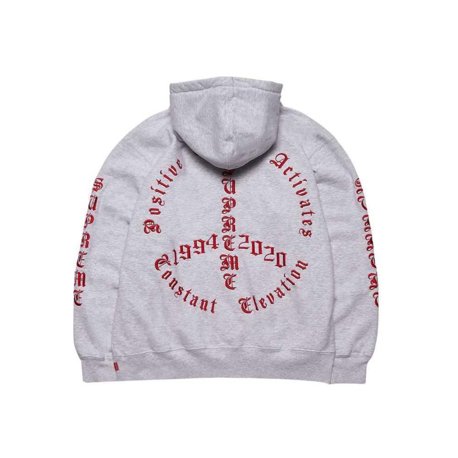海外最新 Supreme Peace Hooded Sweatshirt Grey L パーカー Size L