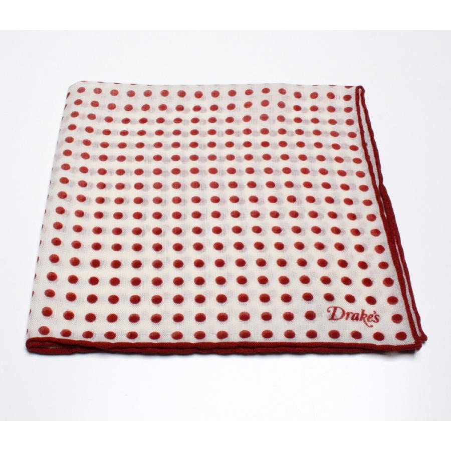 DRAKE'S『ドレイクス』ポケットチーフ　正規取扱店　DRAKE'S-08WOS-19787-7 ボルドードット |  | 02