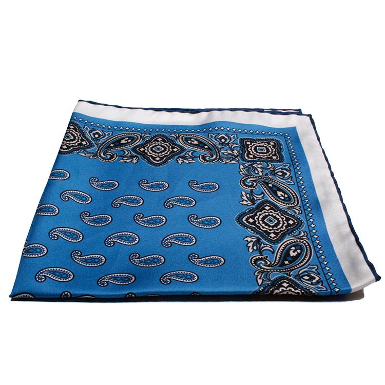 FRANCO BASSI　フランコバッシ　ポケットチーフ　正規取扱店　FRANCO BASSI-8075-1　ブルーペイズリー柄 | FRANCO BASSI | 02