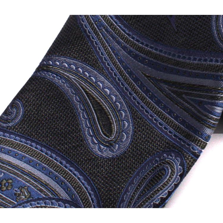 FRANCO BASSI　フランコバッシ　ネクタイ　正規取扱店　FRANCO BASSI-C080-A-8　ネイビーペイズリー | FRANCO BASSI | 01