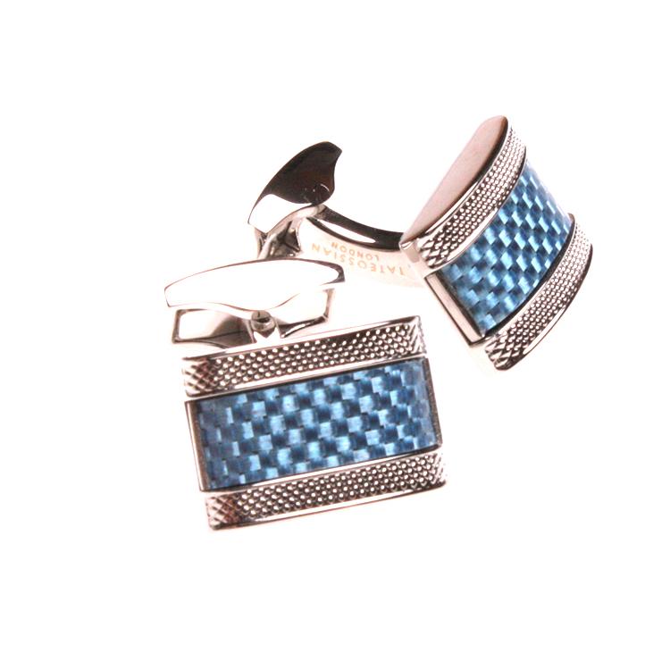 TATEOSSIAN（タテオシアン）カフリンクス　日本販売店　CL2406　Palladium & Blue Alutex | TATEOSSIAN | 01